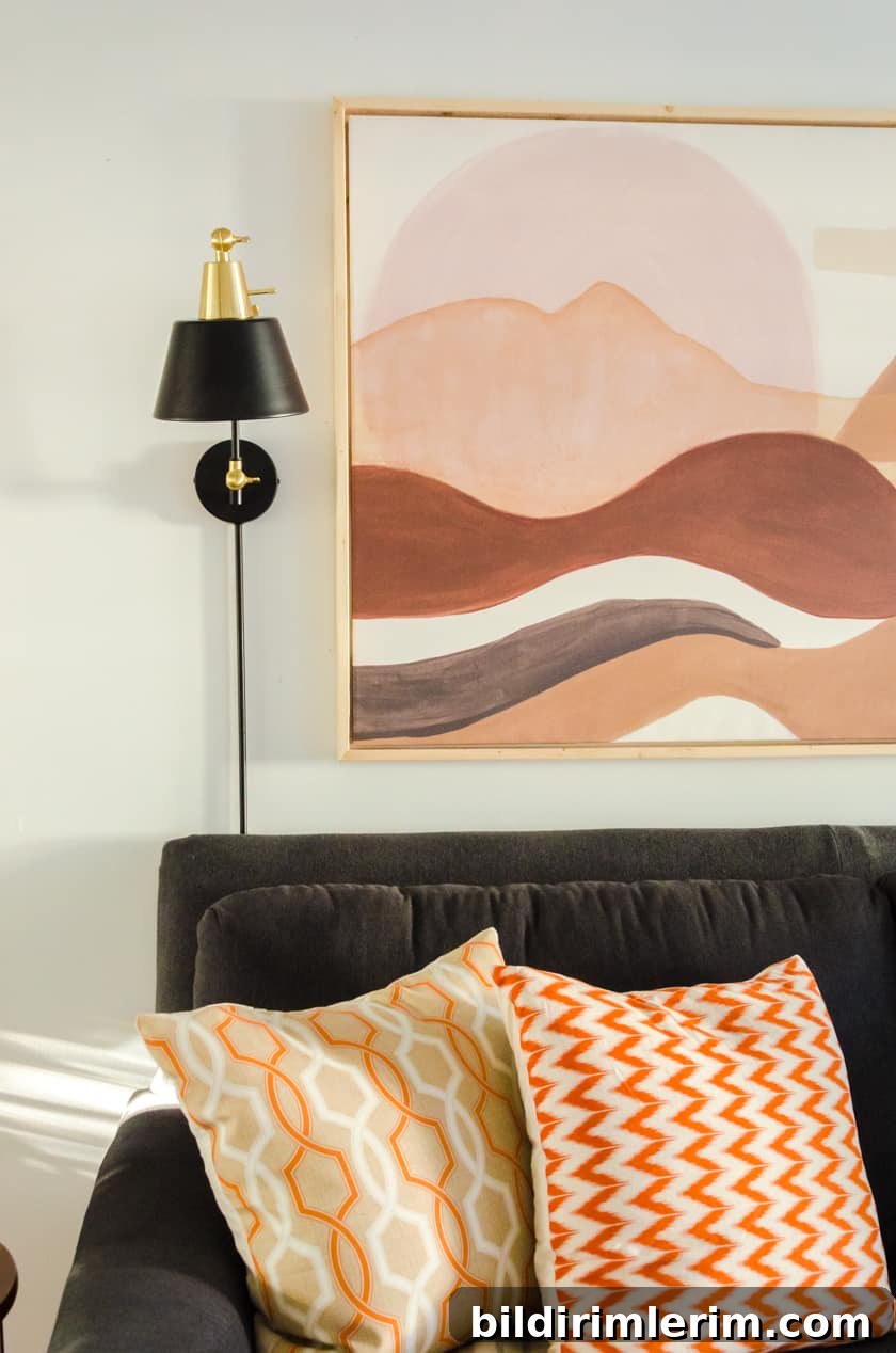Changing out summer colored throw pillows for the cozy colors of Fall is another quick and easy room decor idea.