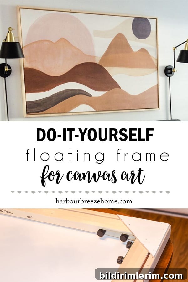 Large canvas with floating frame DIY