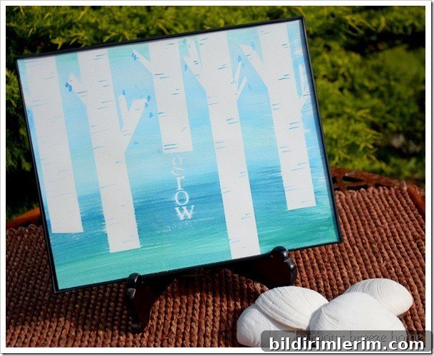 watercolor wall art using painters tape
