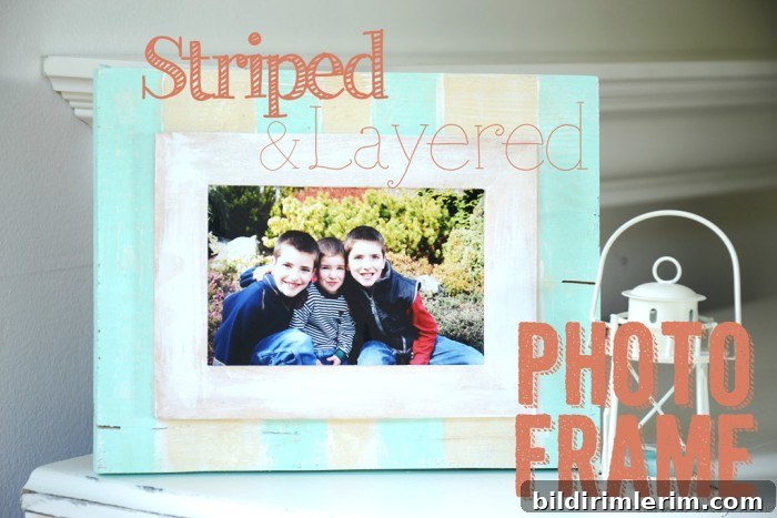 A striped photo frame