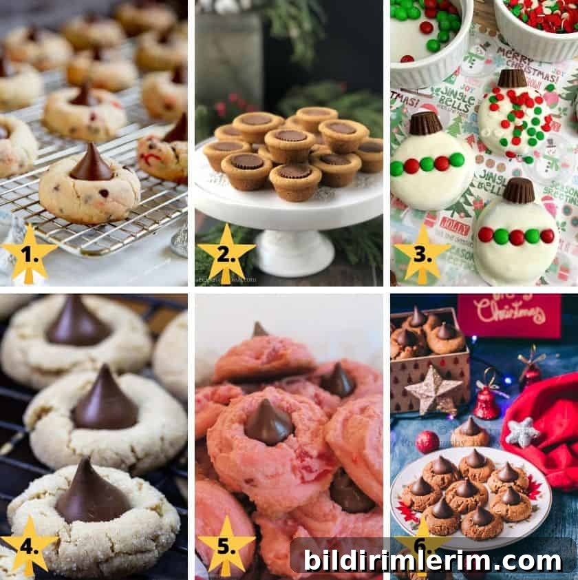 Christmas cookie images with Hershey's kisses on them.