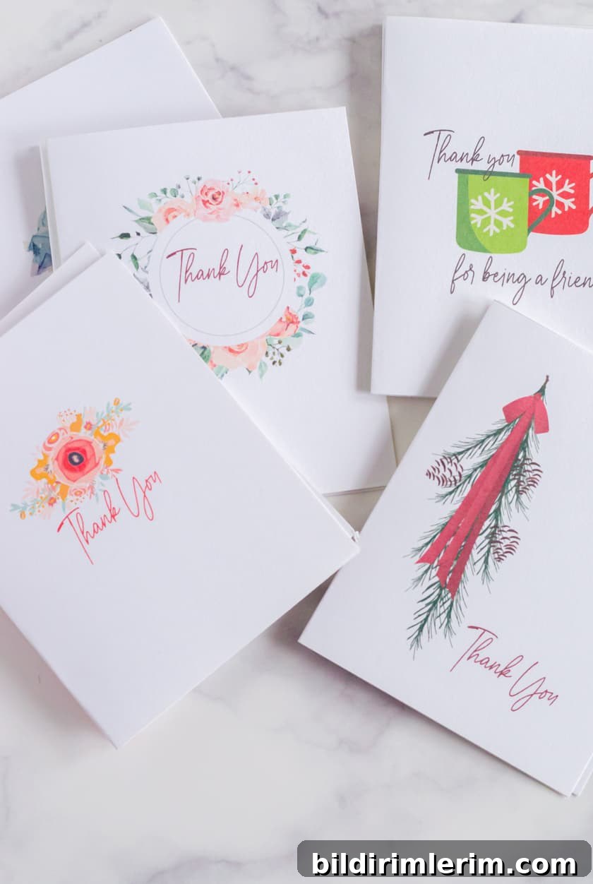 All occasion thank you notes in a stack