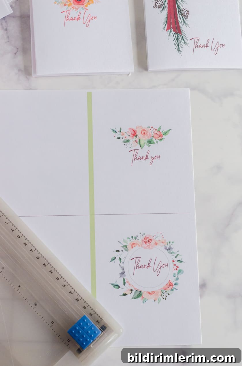 Pink floral thank you cards