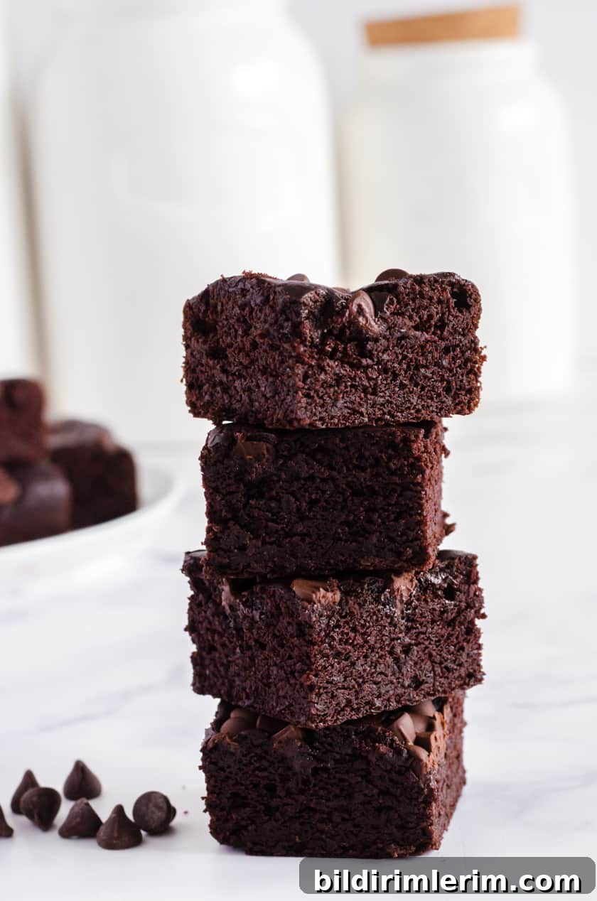 Black Bean Brownies Made in a Ninja Blender 5 Finished black bean brownies sliced