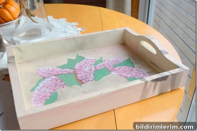 painted wooden tray makeover