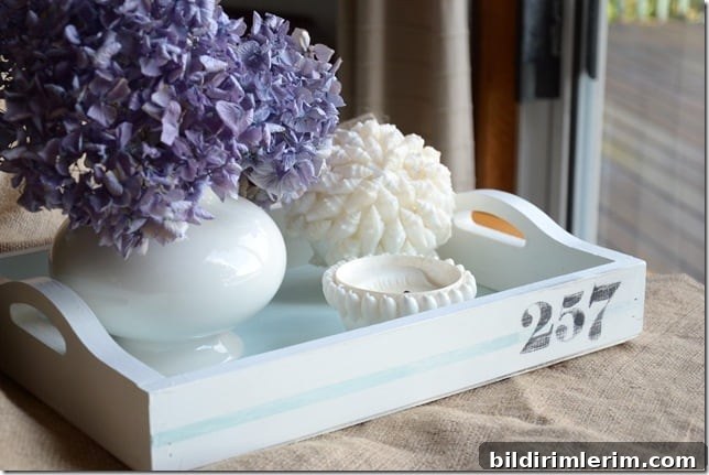 painted wooden tray makeover