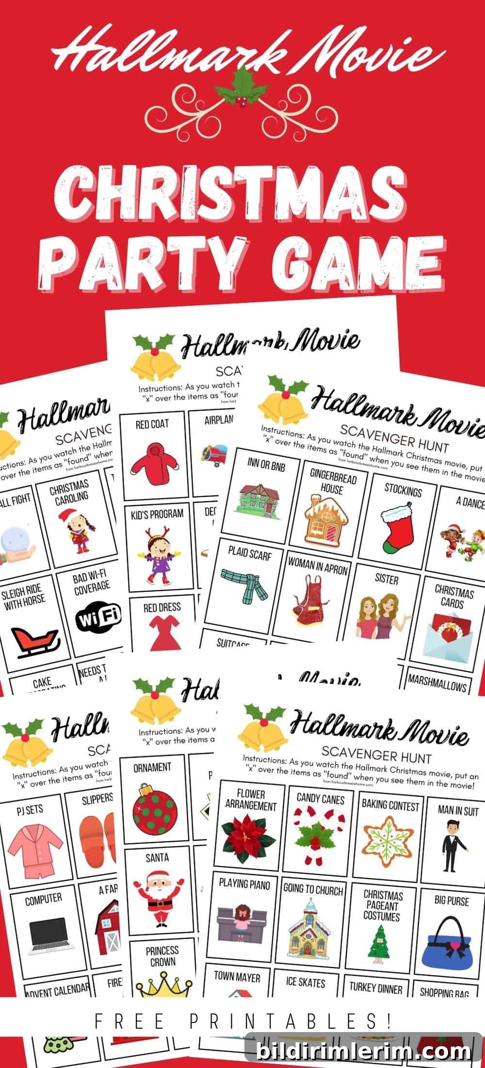 Christmas Party Movie Games - Hallmark Christmas Movie Scavenger Hunt