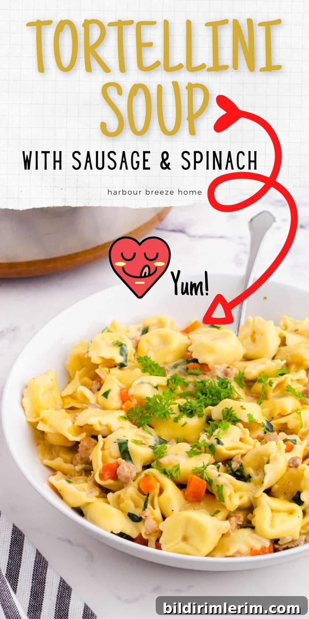 Creamy Tortellini Soup with Italian Sausage and Spinach