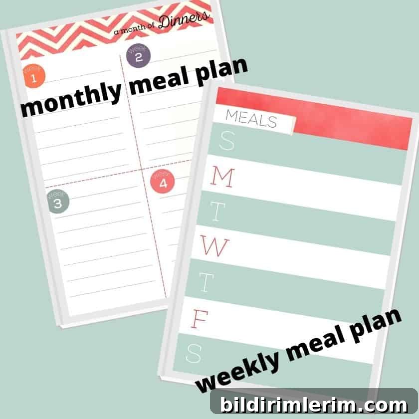 Use printable menu plans first before you use your free printable grocery list templates.