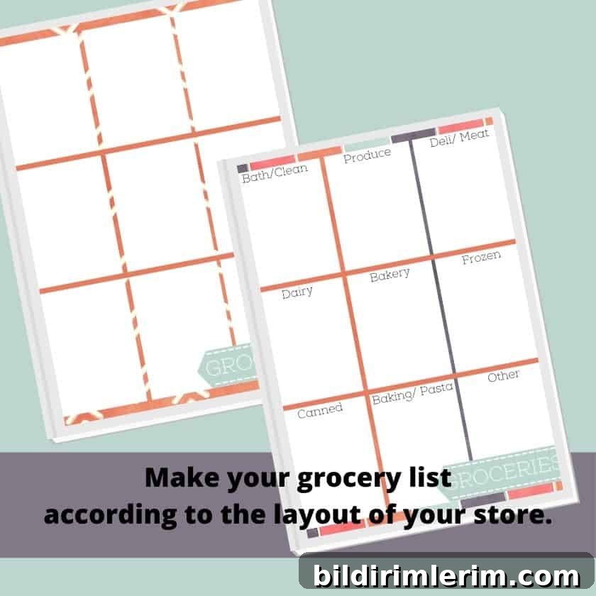 Free printable grocery list by category and free printable shopping list for groceries