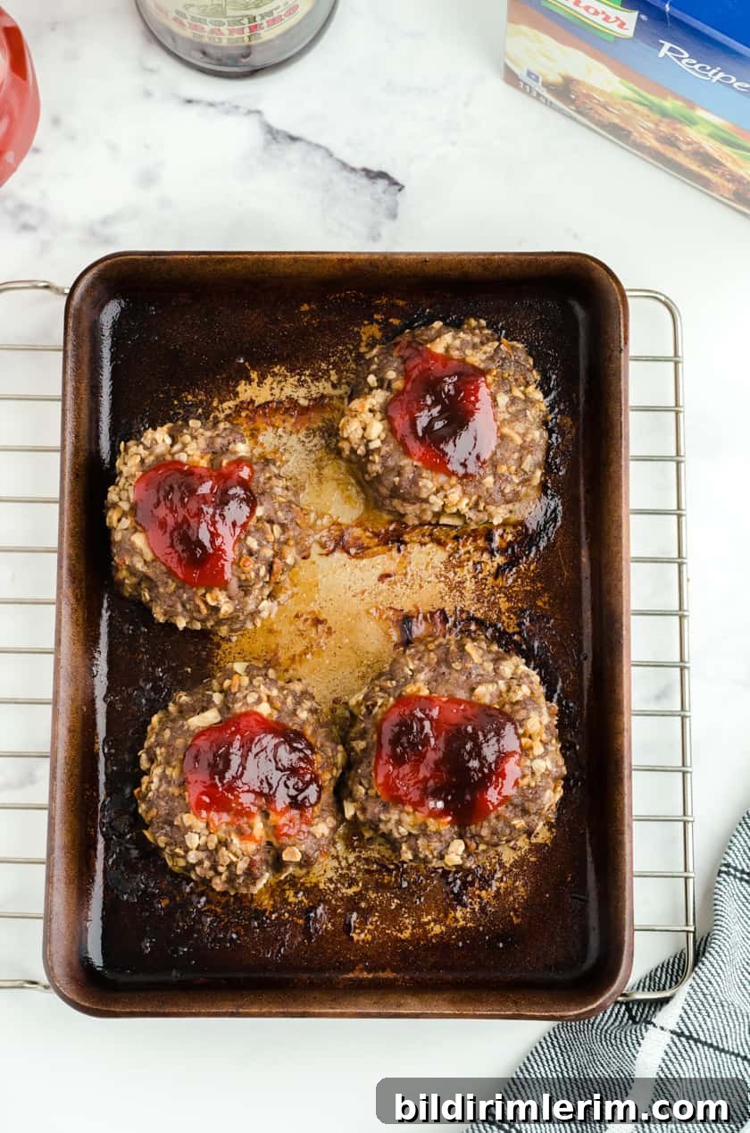 Baked Hamburger Steak in baking dish.