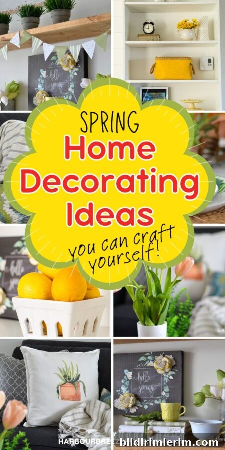 Collage of spring decorating ideas