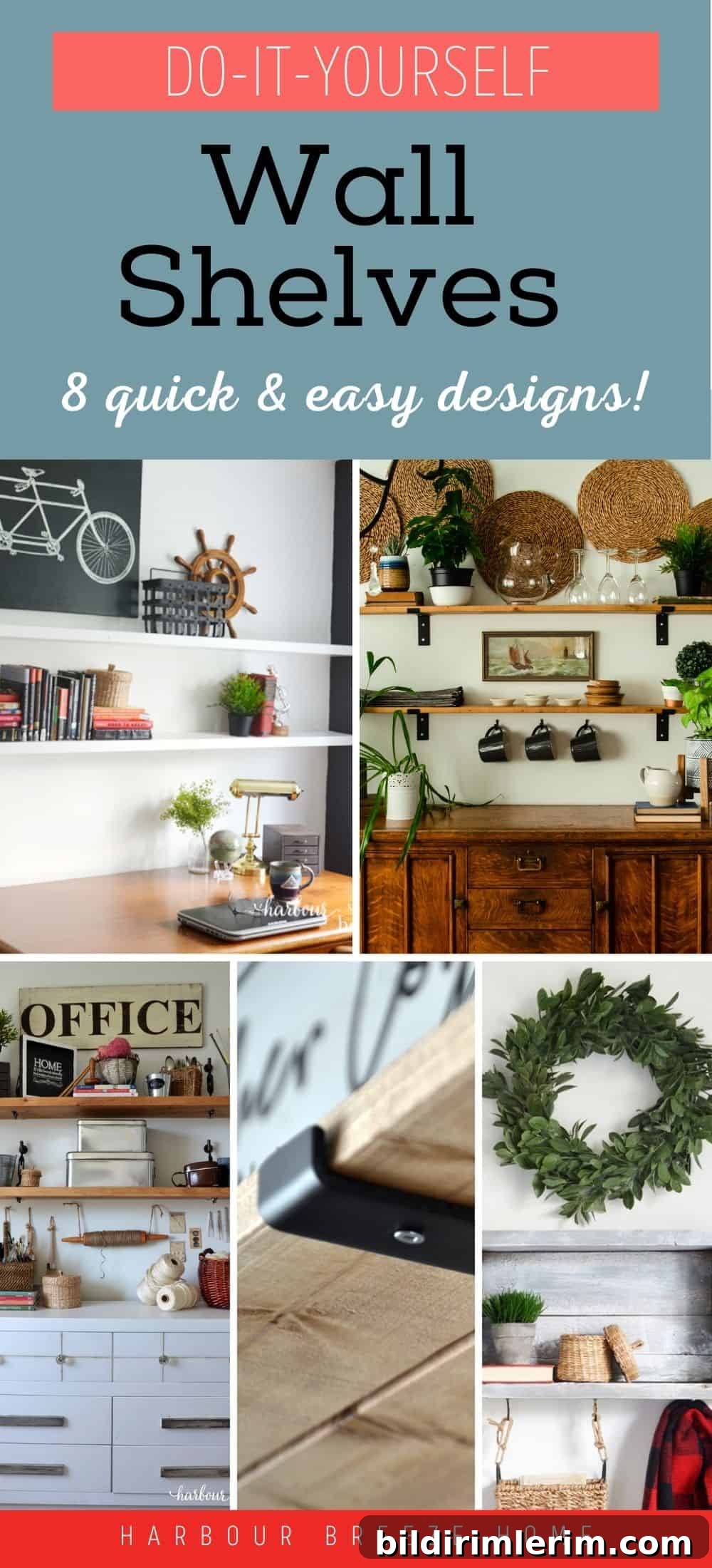 DIY wooden wall shelves gallery