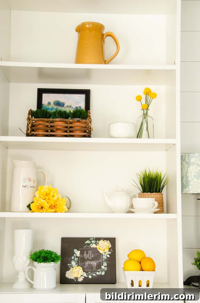 Pro Secrets to Decorating and Styling Shelves Like a Designer 4 Diagonal pattern of repeated colors on shelves