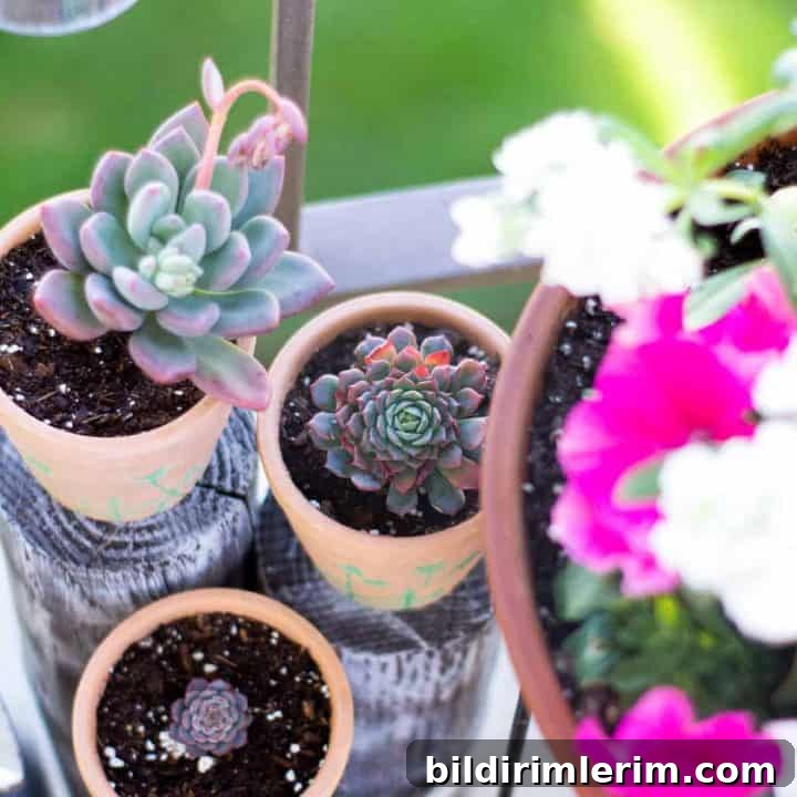 Small patio with spring florals