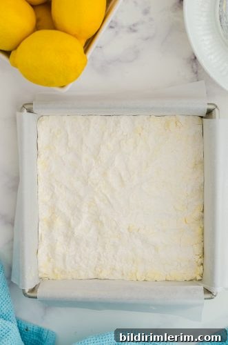 Grandma's Old-Fashioned Lemon Bars Recipe 4 Shortbread crust pressed into pan
