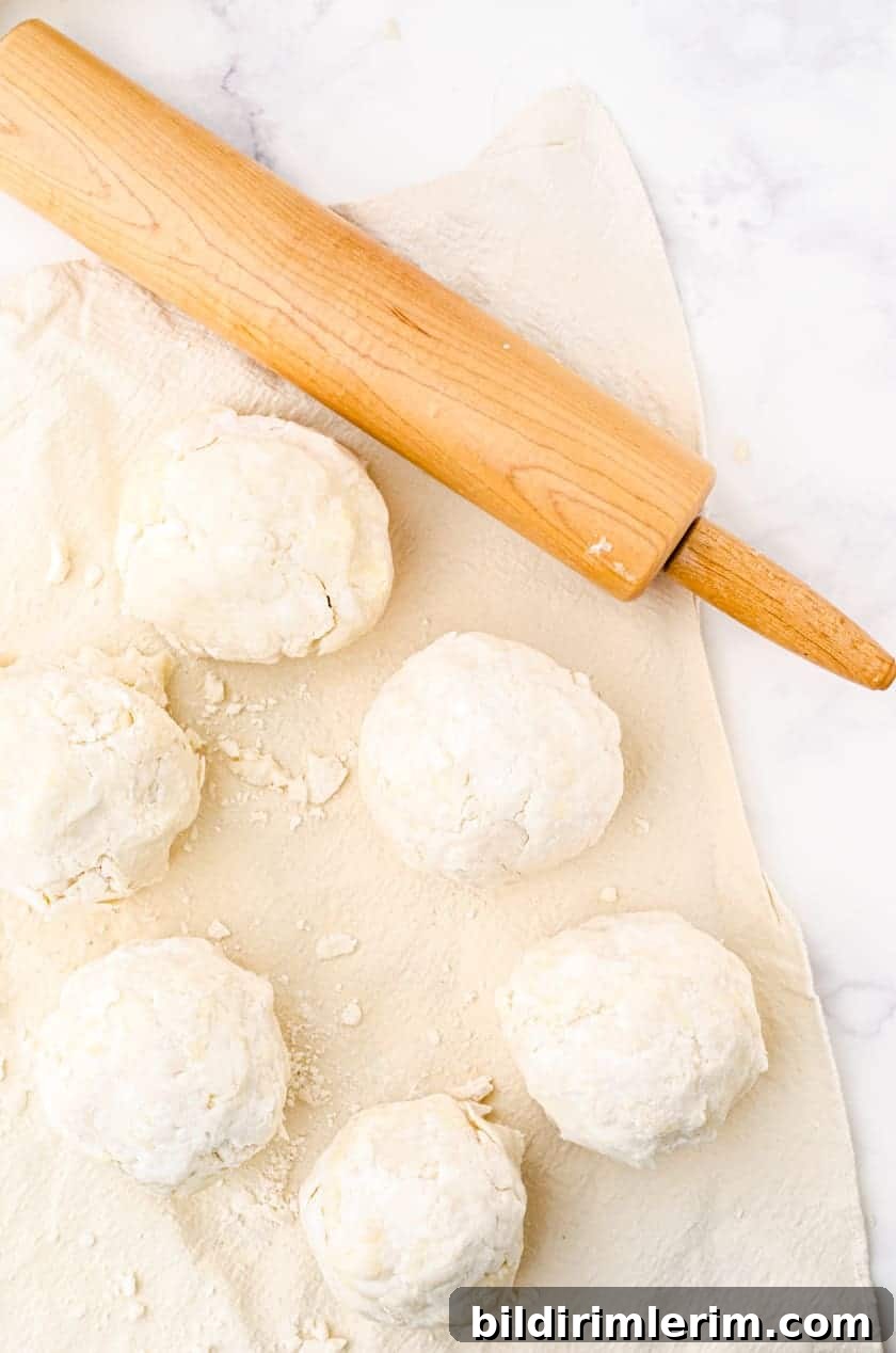 Wrapped pie dough balls ready for storage
