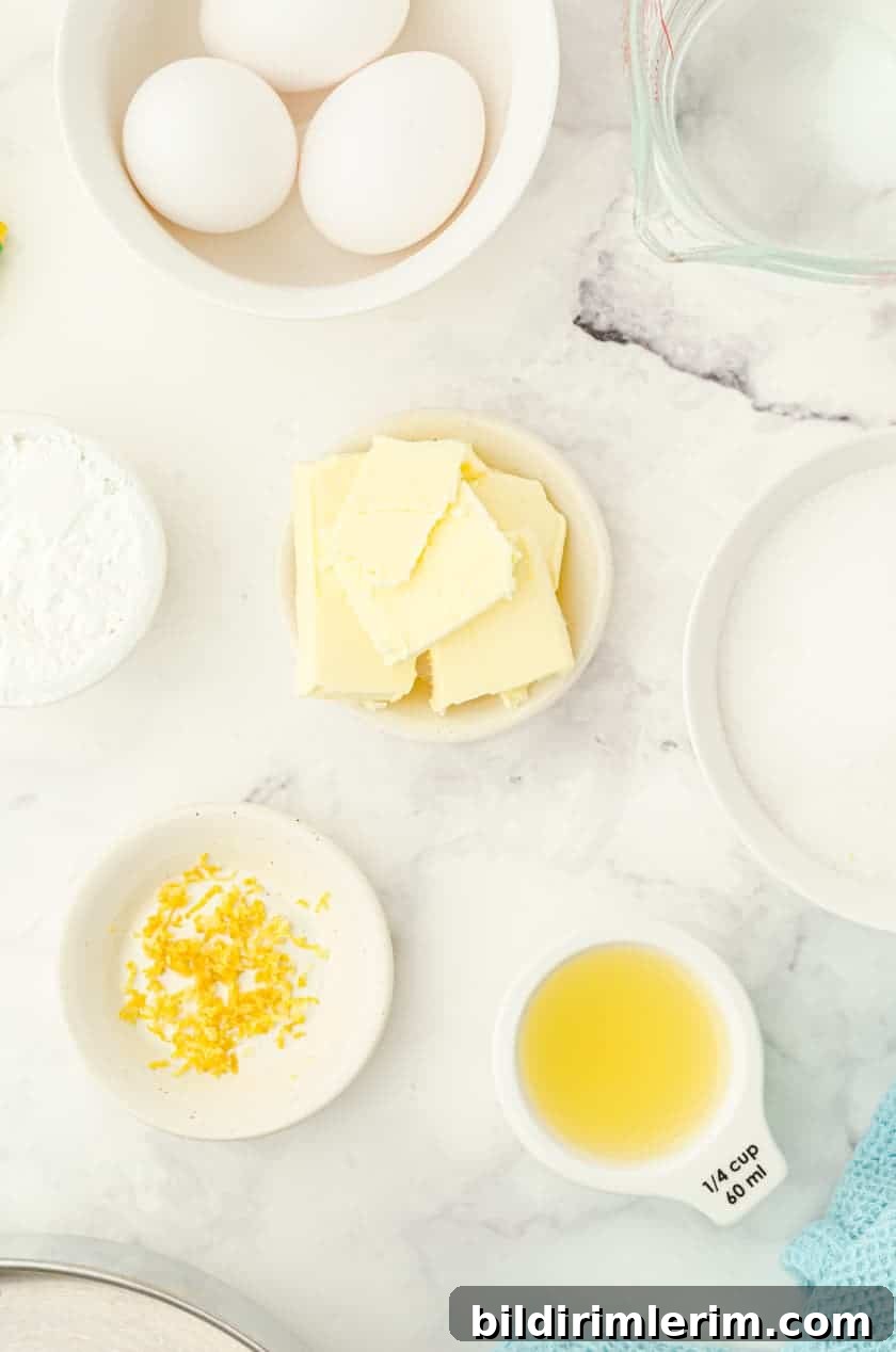 Ingredients for lemon meringue pie