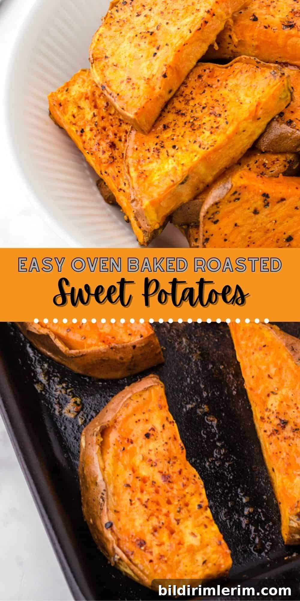 Oven Roast sweet potato - cut whole sweet potato, toss, and roast!