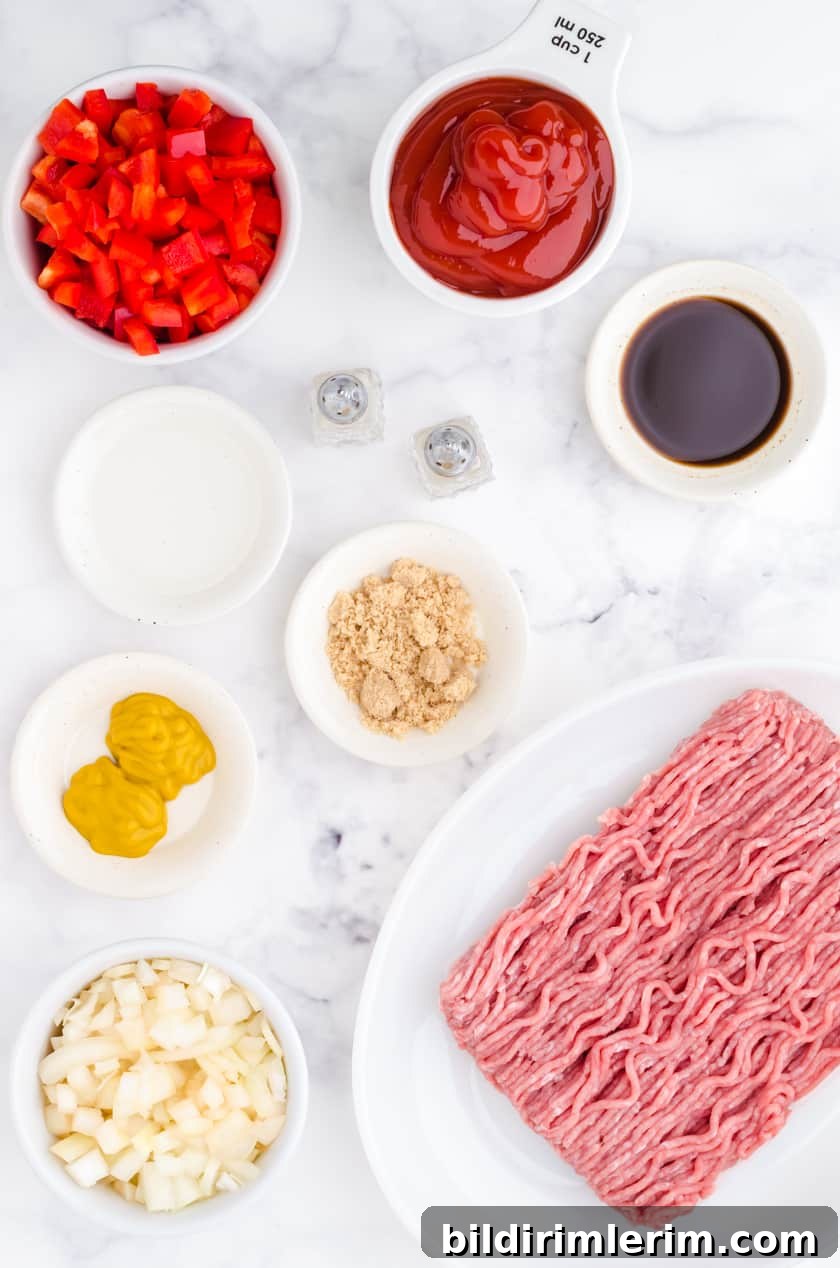Ingredients for turkey sloppy joes