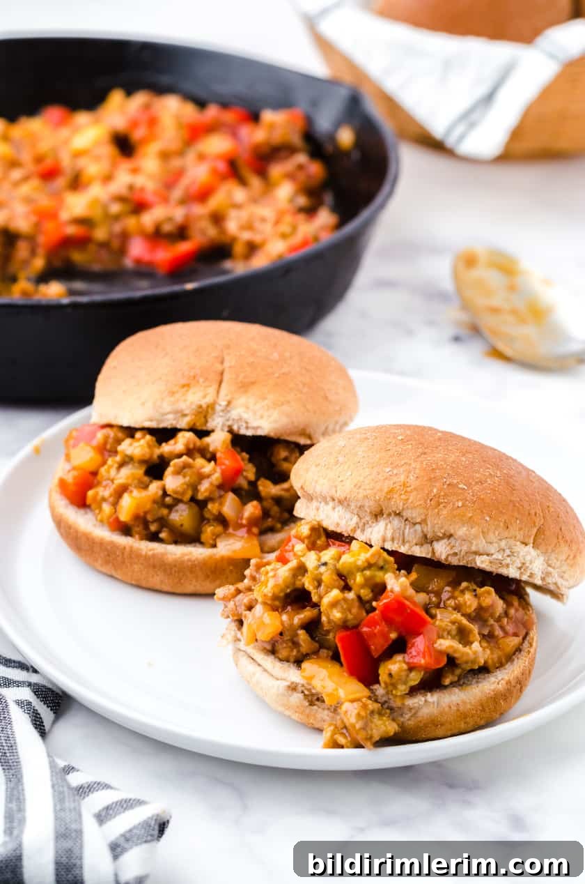 Finished turkey sloppy joes