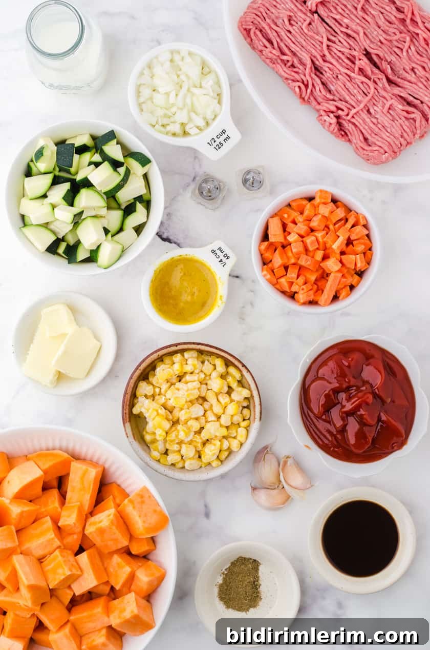 Turkey Shepherd's Pie with Sweet Potato Mash 3 Ingredients for turkey shepherd's pie