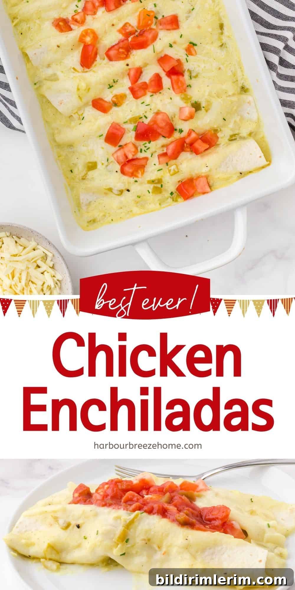 Creamy Chicken Enchiladas - an easy weeknight dinner idea or make ahead freezer meal