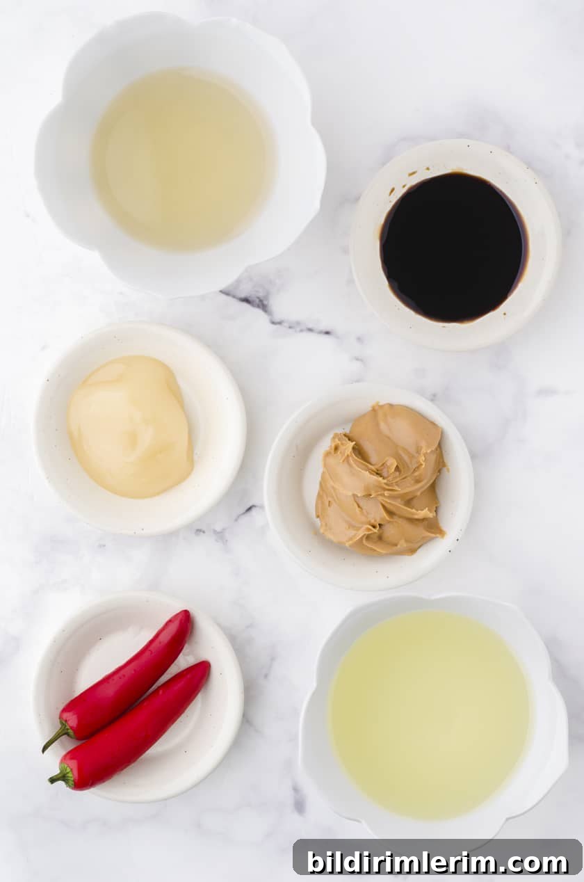 ingredients for peanut chili sauce using fresh red chilis