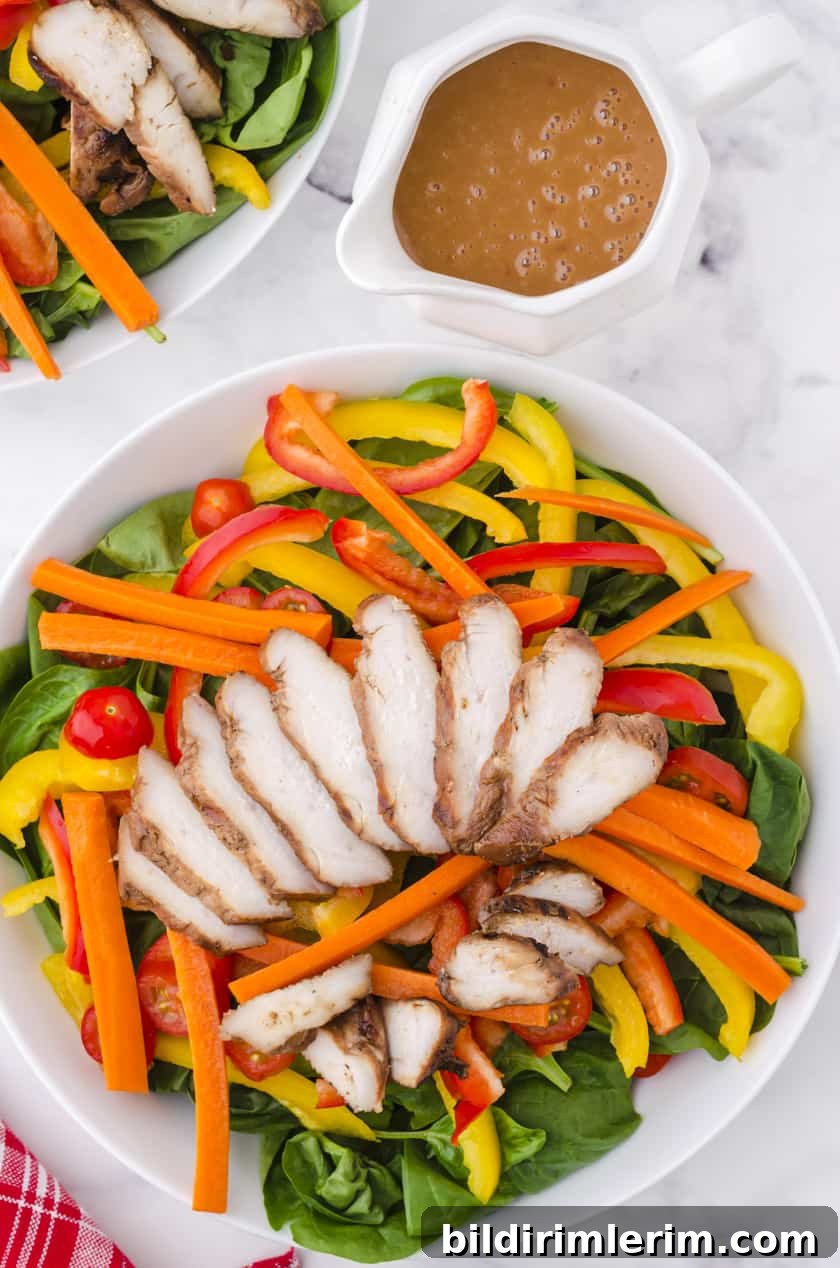 Grilled chicken salad on a plate
