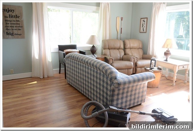 cleaning living room
