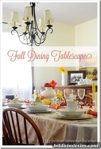 fall tablescape with words