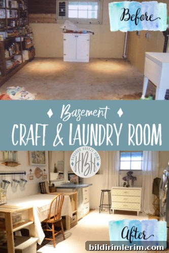 basement craft & laundry room makeover reveal