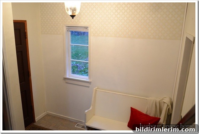 stenciled wall in entry stenciled wall in entry
