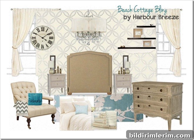 OB-Beach Cottage Bling Bedroom words