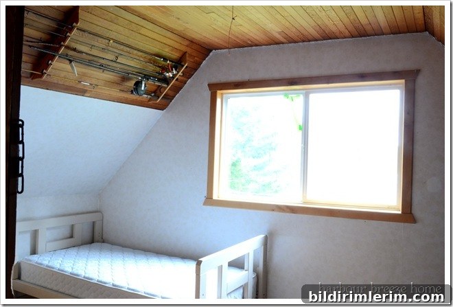 Attic window wall before