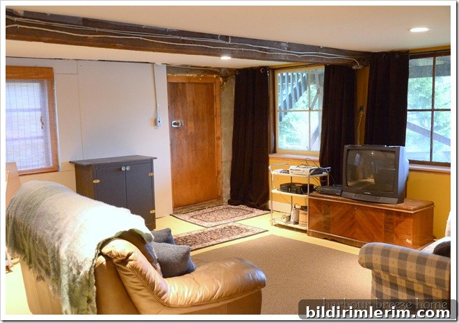 DIY Basement Family Room Makeover on a Budget 4 toward door