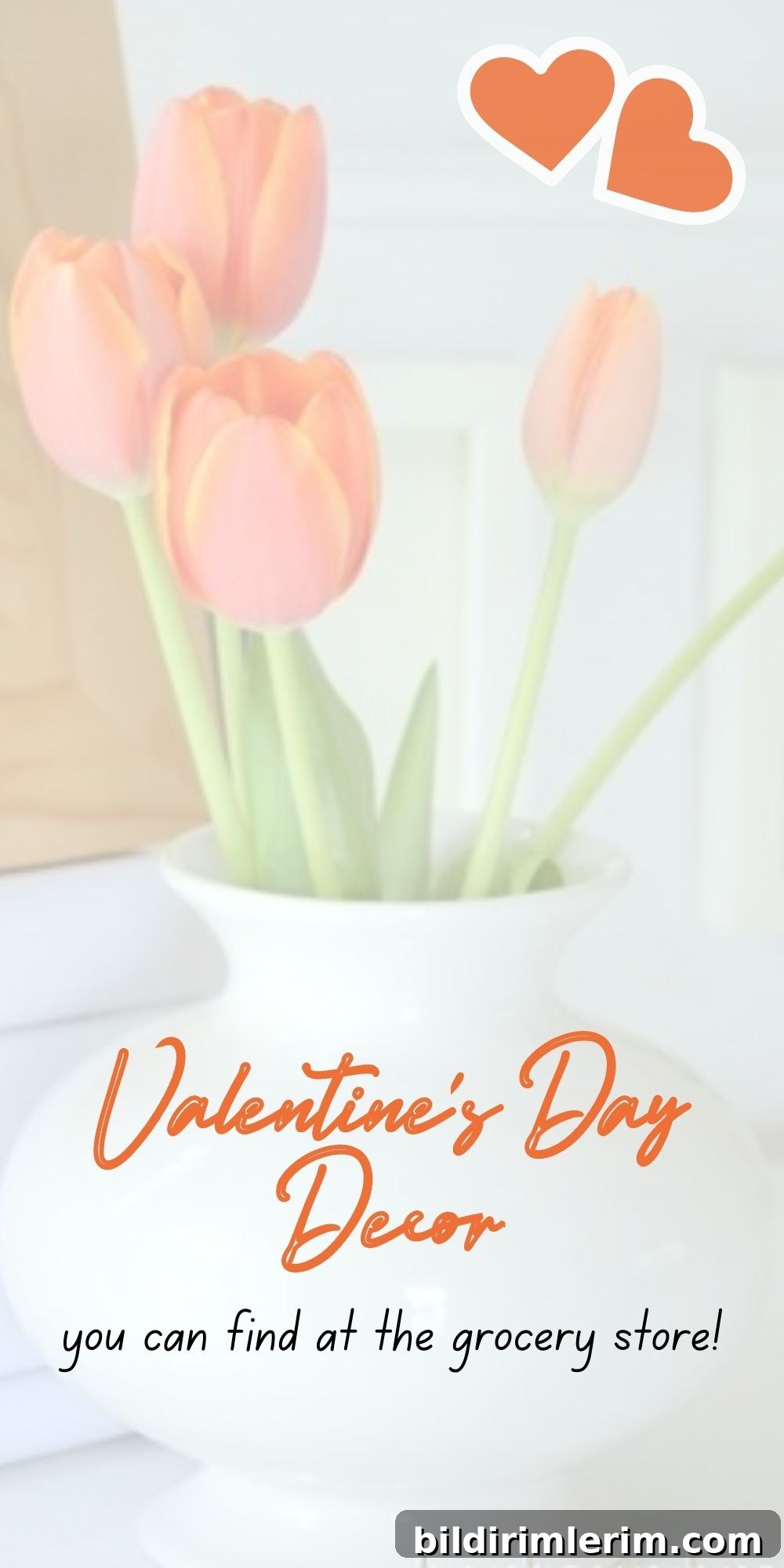 Valentine's entryway with flowers and fruit