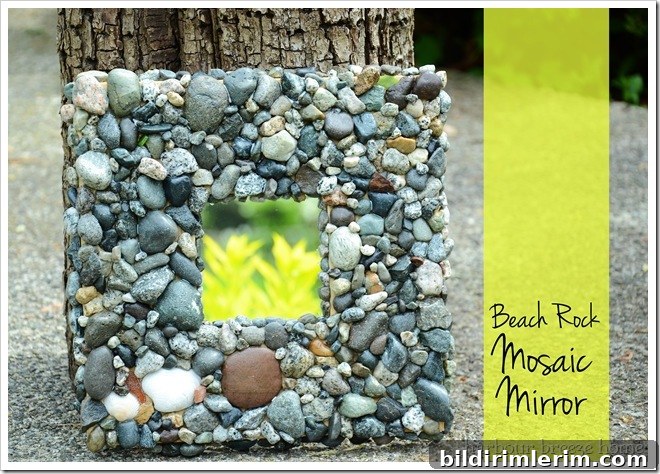 BEACH ROCK MOSAIC MIRROR rock mosaic mirror final with words