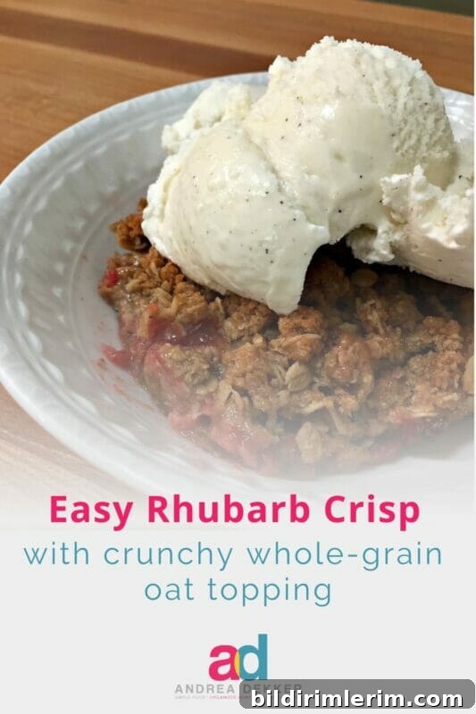 easy rhubarb crisp with whole grain topping