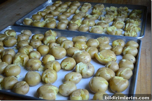 boiled and smashed potatoes