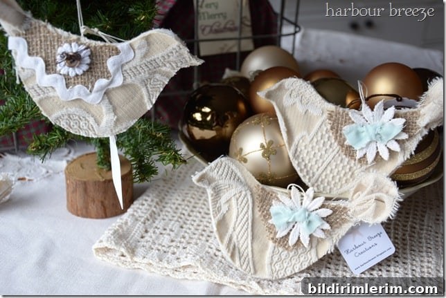 shabby chic bird ornament