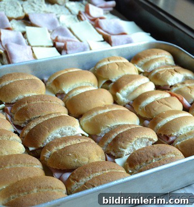Ham and Cheese Sliders Recipe for 65 Guests 6 close up of buns nested in a baking pan