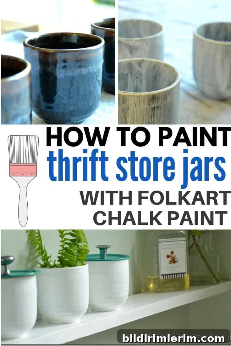 Brown ceramic handleless mugs are painted in white paint to become an upcycled DIY paint craft.
