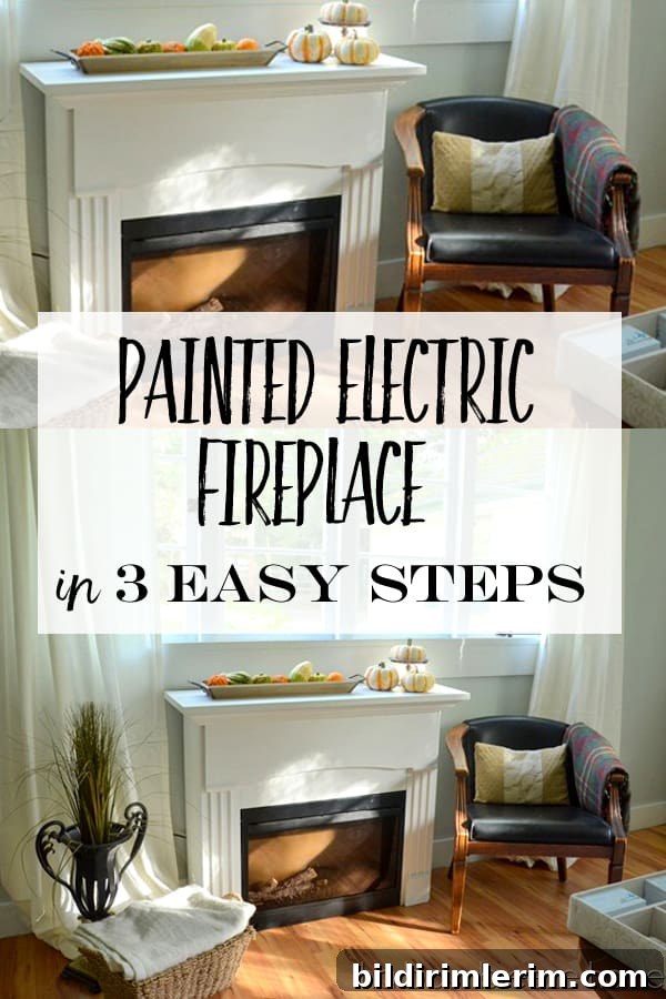 Painted Electric Fireplace | A step by step guide to painting an electric fireplace. #diy #paintedfurniture #livingroomfurniture painted electric fireplace