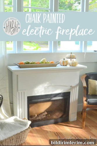 Painted Electric Fireplace| 3 easy steps to a beautiful painted electric fireplace. See how this curbside find was transformed! chalk painted electric fireplace