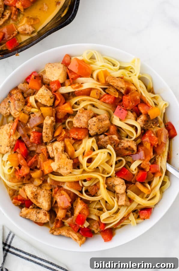 Creamy Cajun chicken pasta plated