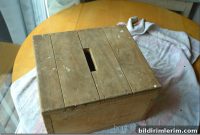 Hand-Painted Wooden Crate for Rustic Storage and Decor