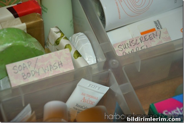 Organized travel items neatly stored
