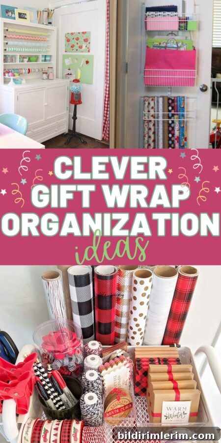 Creative and simple gift wrap storage solutions