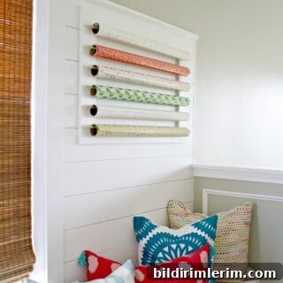 Wall wrapping paper station